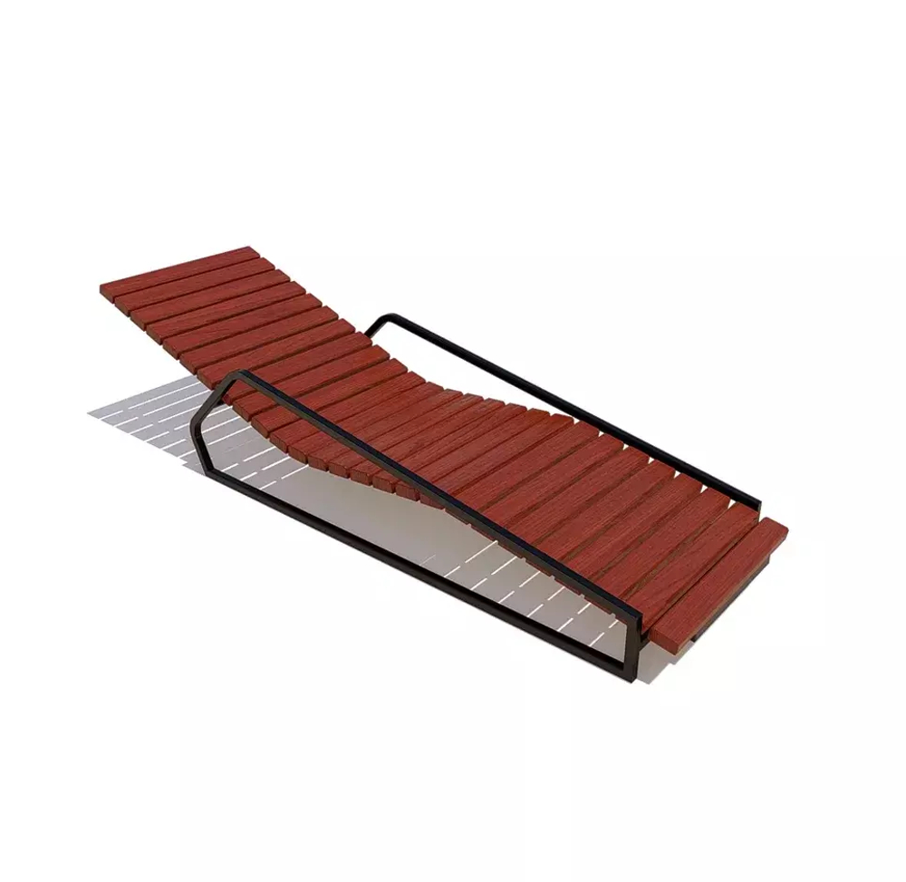 Шезлонг качалка «Океан» из сосны, махагон