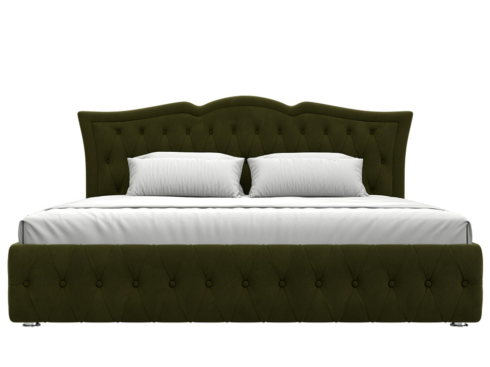 Кровать интерьерная Герда 200, Зеленый, Микровельвет, 108400