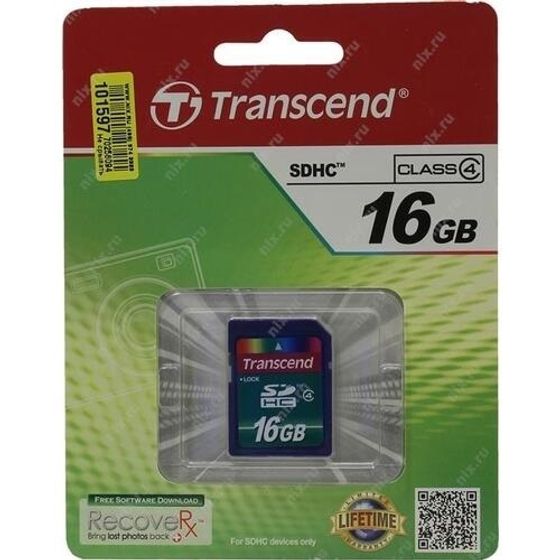 Карта памяти SDHC Transcend 16GB (TS16GSDHC4)