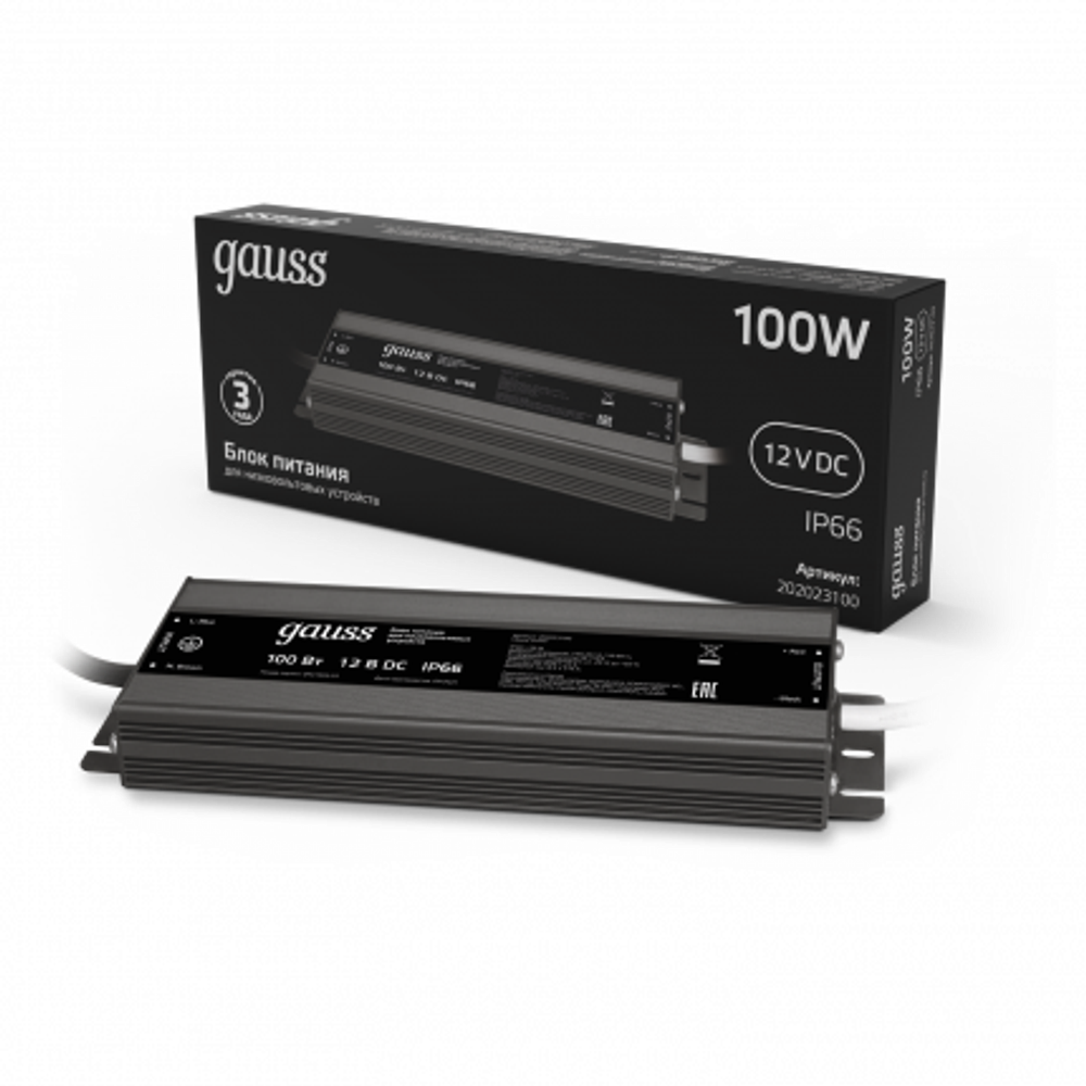 Блок питания Gauss 100W 12V IP67  PC202023100