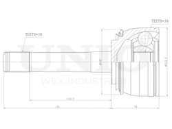 ШРУС внешний UNIO CVJ-20302