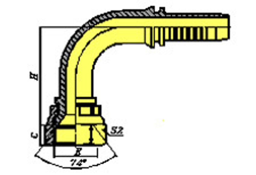 Фитинг DN 06 JIC (Г) 1/2 (90)