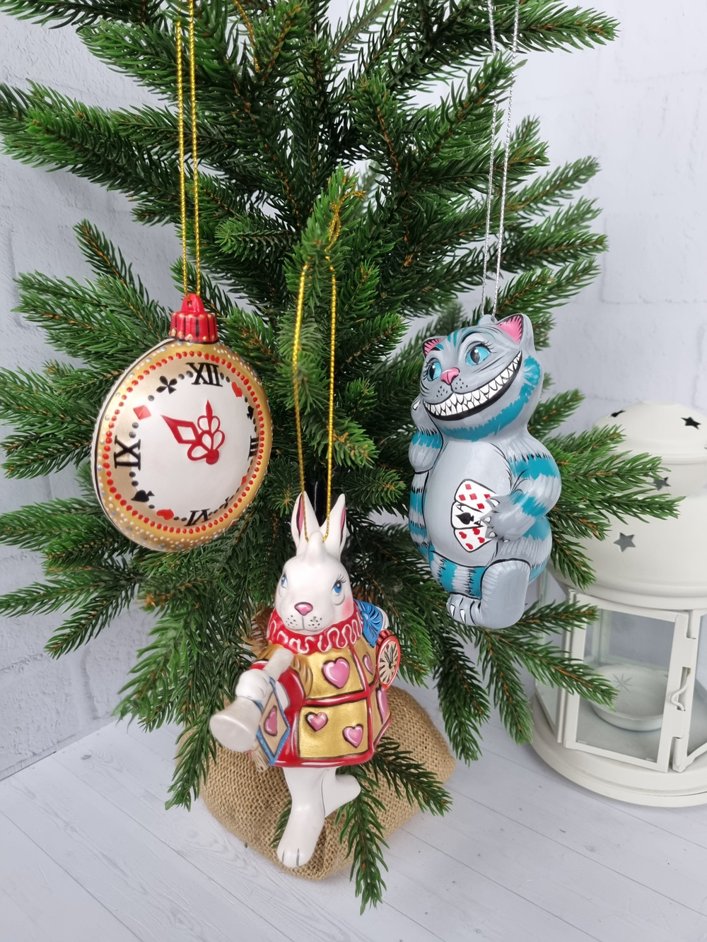 Набор игрушек чеширский кот, часы и кролик из Алисы