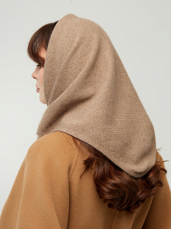 Оренбургский платок-косынка К820-29 т.бежевый