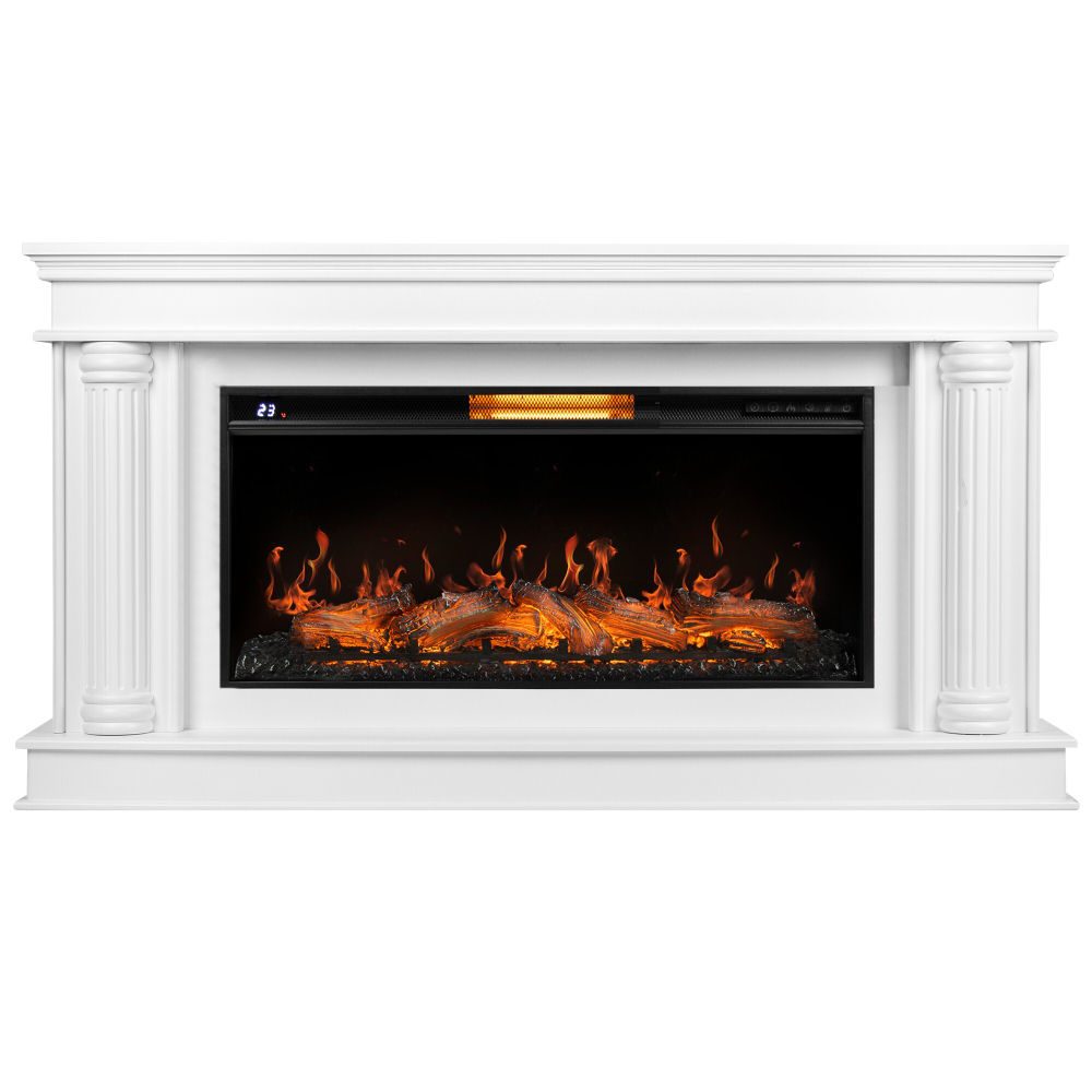 Каминокомплект: Очаг Royal Thermo Aurora RTFP/P-AR40LS, портал Olympia 42/40/36, белый