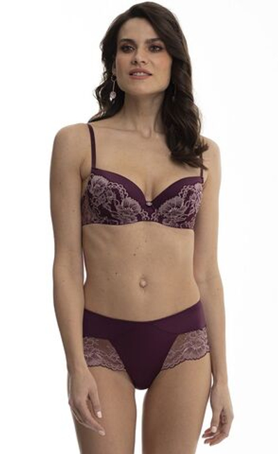 Женственный бюстгальтер с плотными формованными чашками (Размер: 75B) (Цвет: бордовый)