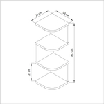 Полка настенная угловая Делфи, с ячейками, белая, в скандинавском стиле