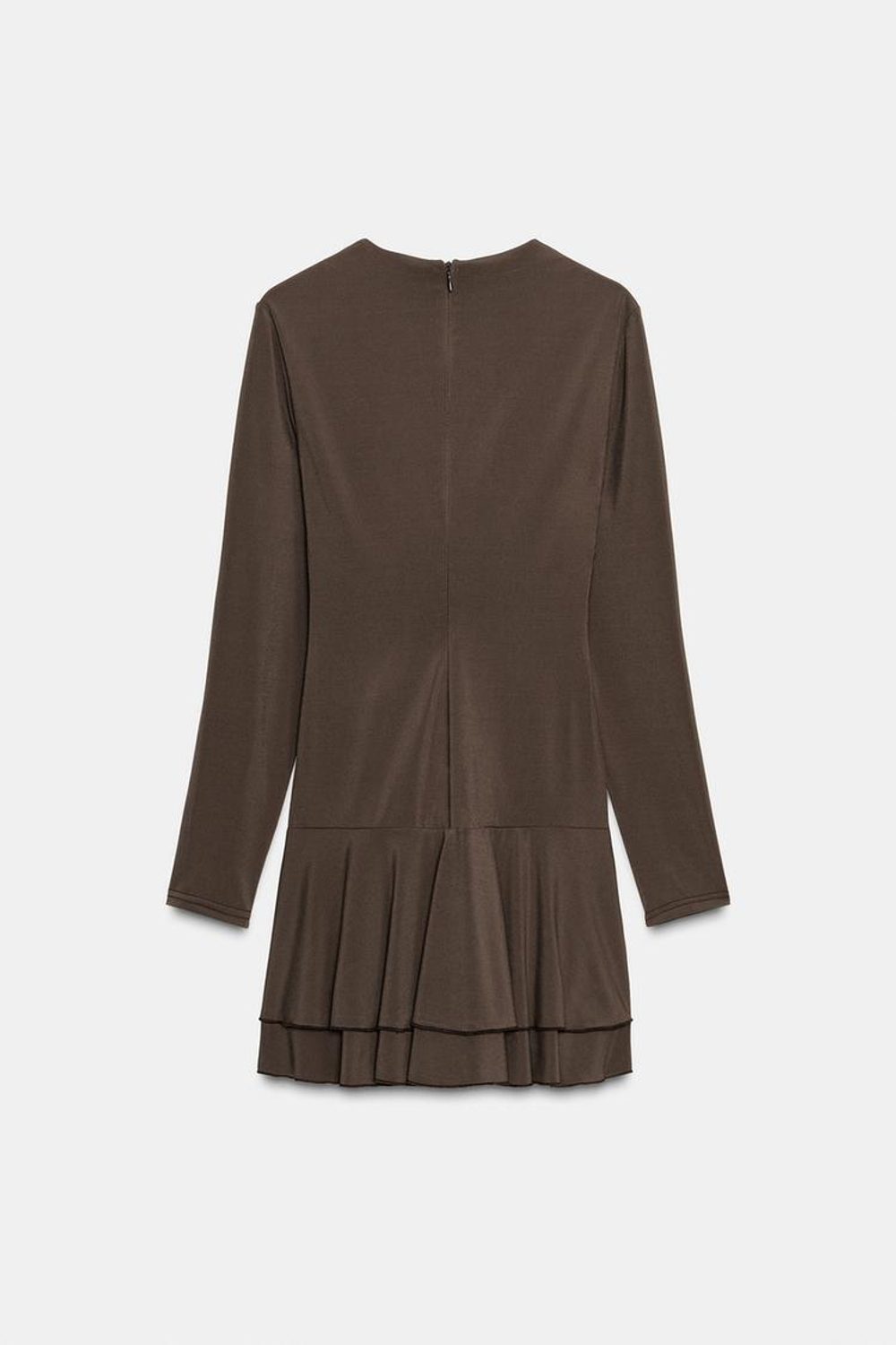 ZARA ПЛАТЬЕ-КОМБИНЕЗОН СО СБОРКАМИ НА ТАЛИИ, ЗЕМЛЯНОЙ