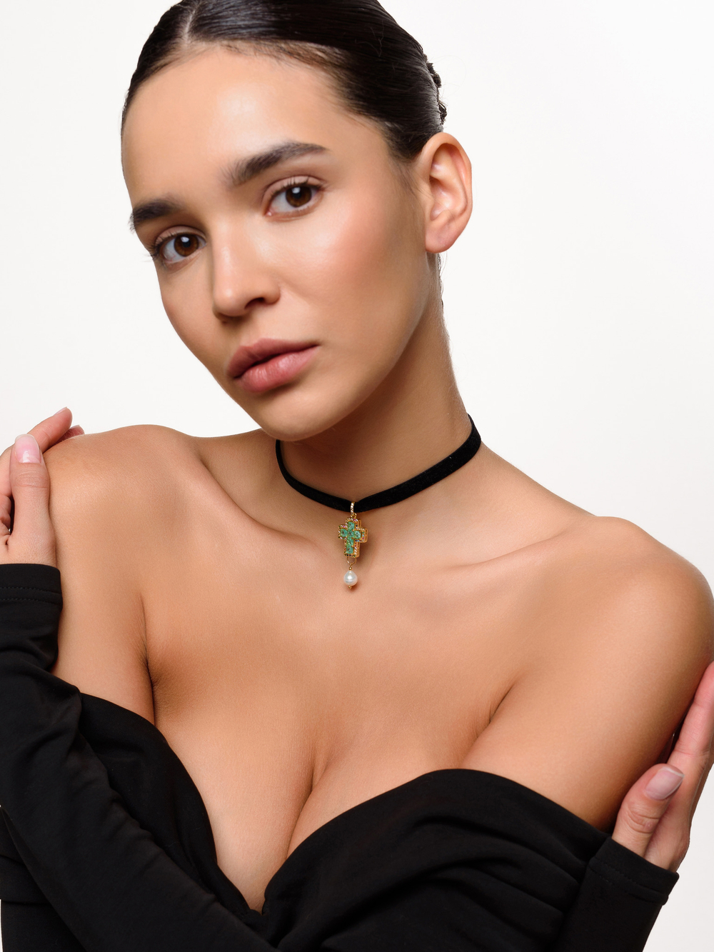 Колье "Matilda green" Gold