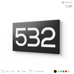 Номер на дверь 532, табличка на дверь для офиса, квартиры, кабинета, аудитории, склада, черная 120х70 мм, Айдентика Технолоджи