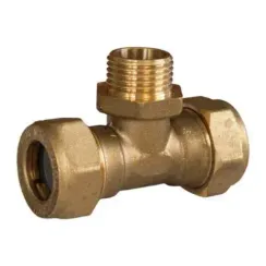 Тройник Lavita обжим НР 15*1/2*15 гофротруба 36474