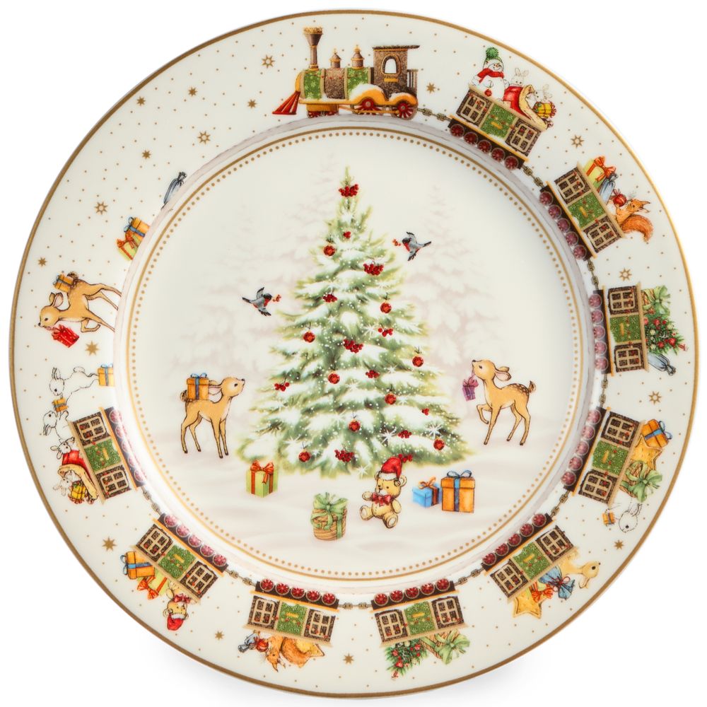 НАБОР ПОСУДЫ LEFARD "C НОВЫМ ГОДОМ" 3 ПР.: САЛАТНИК 800 МЛ, ТАРЕЛКА 19 СМ, КРУЖКА 400 МЛ (КОР=8НАБ.)