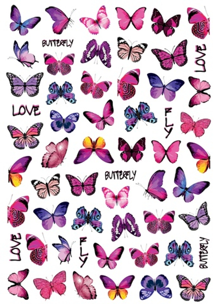 Слайдер-дизайн Crazy Shine Nails mini: Бабочки 3