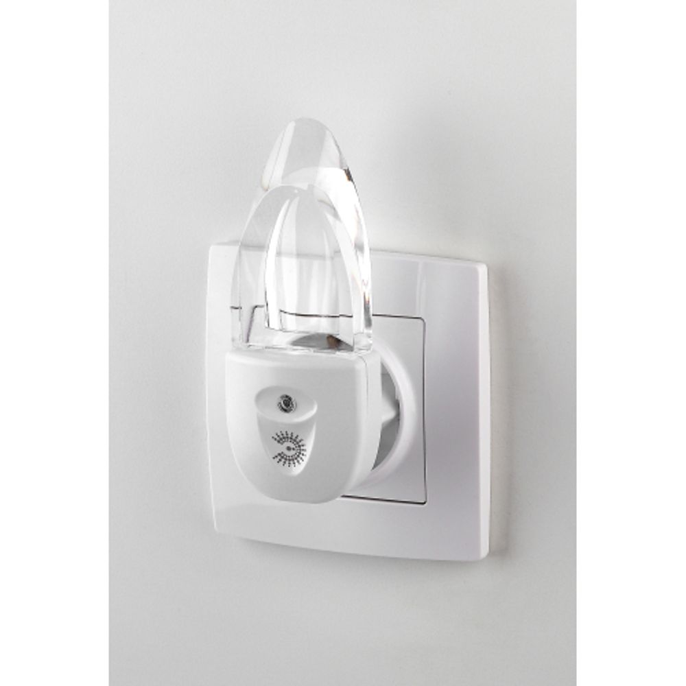 Ночник - светильник светодиодный ЭРА NN-618-LS-W в розетку с датчиком освещенности белый