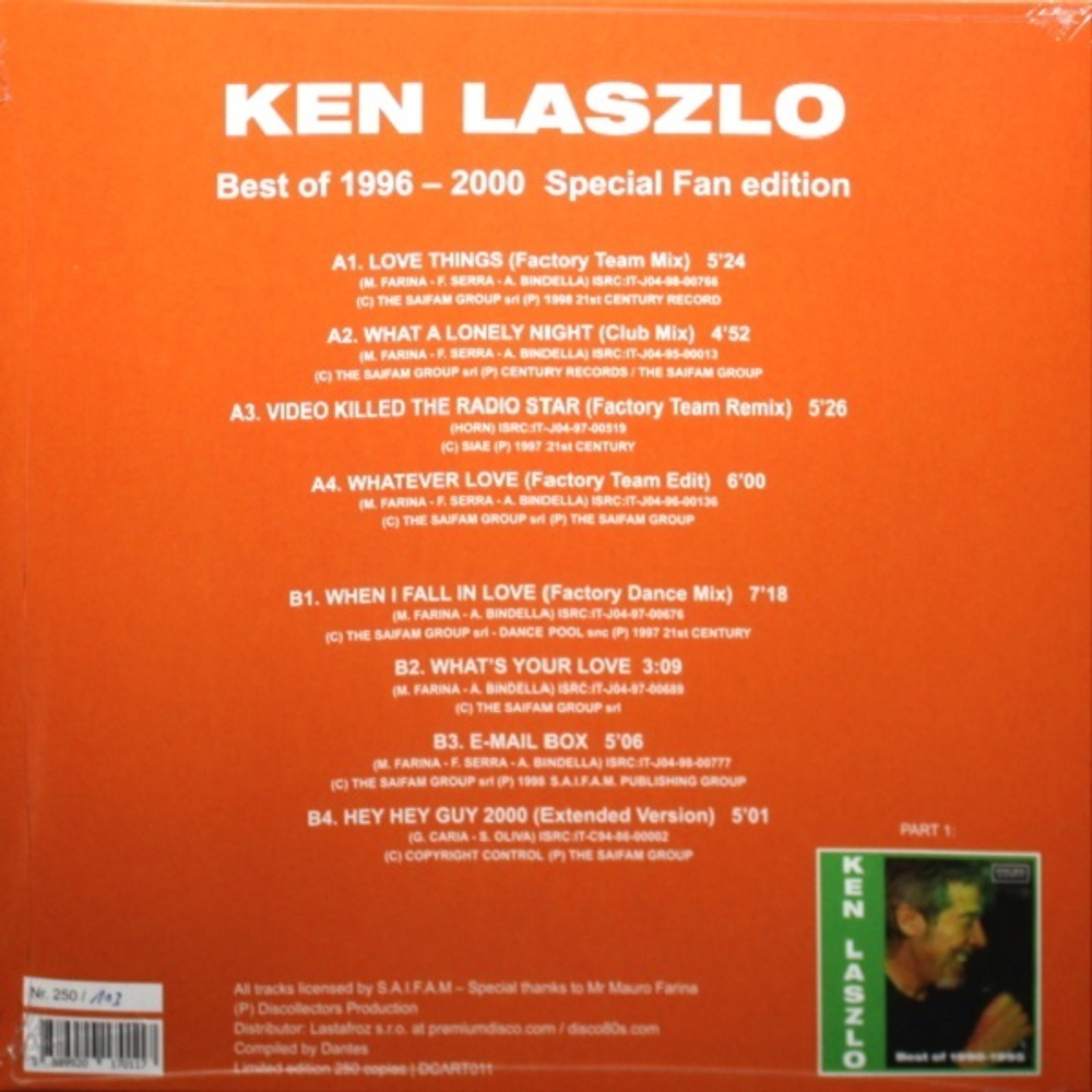Ken Laszlo / Best Of 1996-2000 (Limited Edition)(LP)