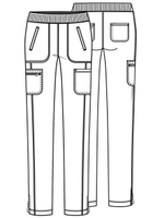 Брюки медицинские женские Cherokee CK065A с поясом в рубчик, винный, 48