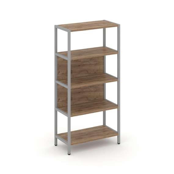 Shelf System Односекционный стеллаж четырехярусный SN.STM-411 Дуб Табак/Металл Серый 810*400*1613