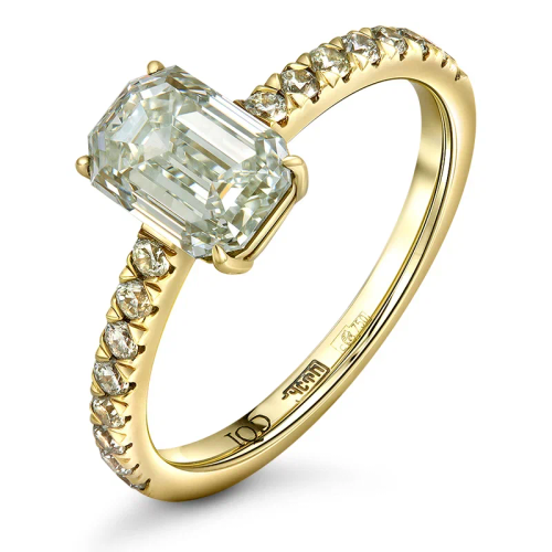 Кольцо с выращенными бриллиантами 1.894 ct