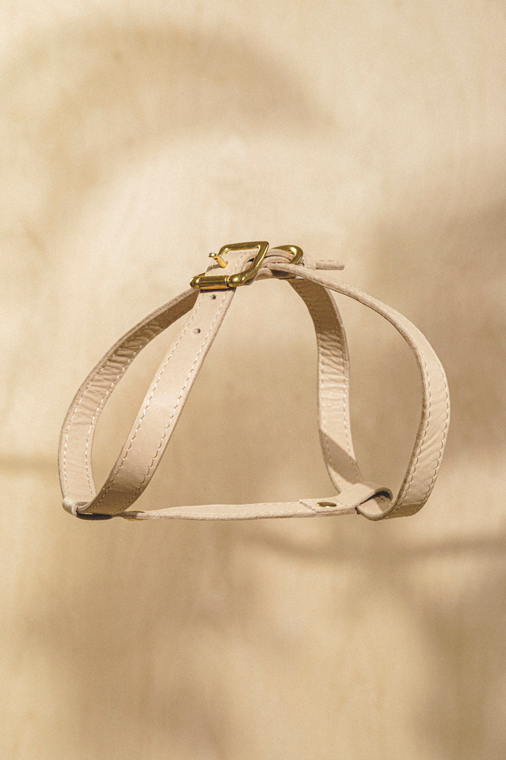 Цельнокожаная шлейка Бежевый