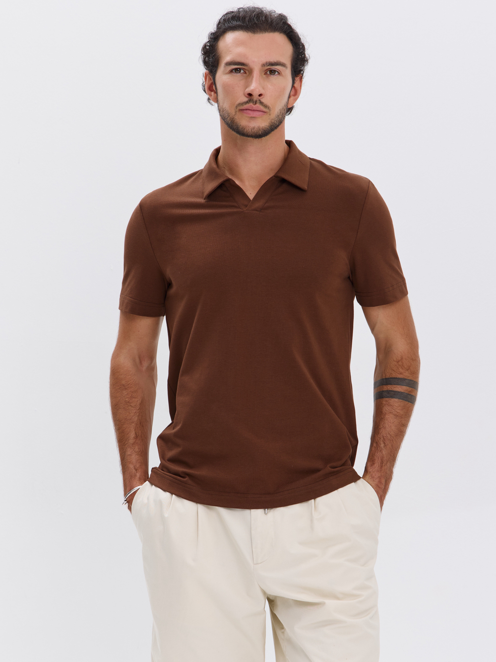 Футболка-поло трикотажная повседневная