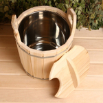 Ведро-запарник с крышкой 15 л липа с нерж. вст.