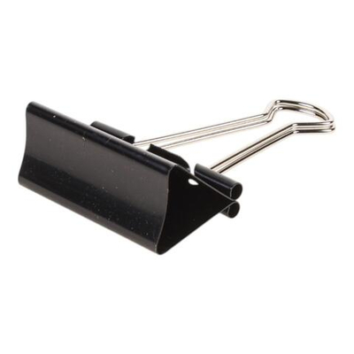 Зажимы для бумаг 51мм, 12 шт, черные, картонная коробка