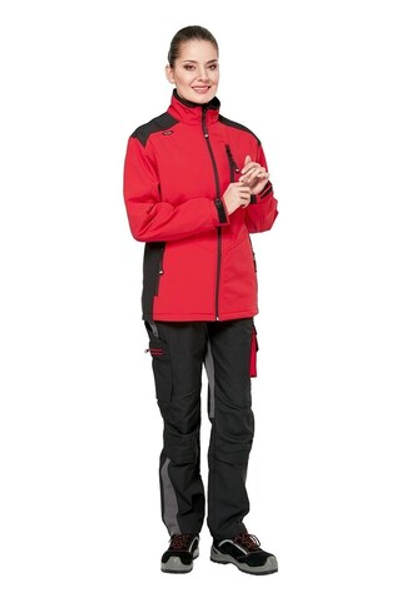 Куртка "Студио" софтшелл (унисекс) красный, чёрный - ПОД ЗАКАЗ