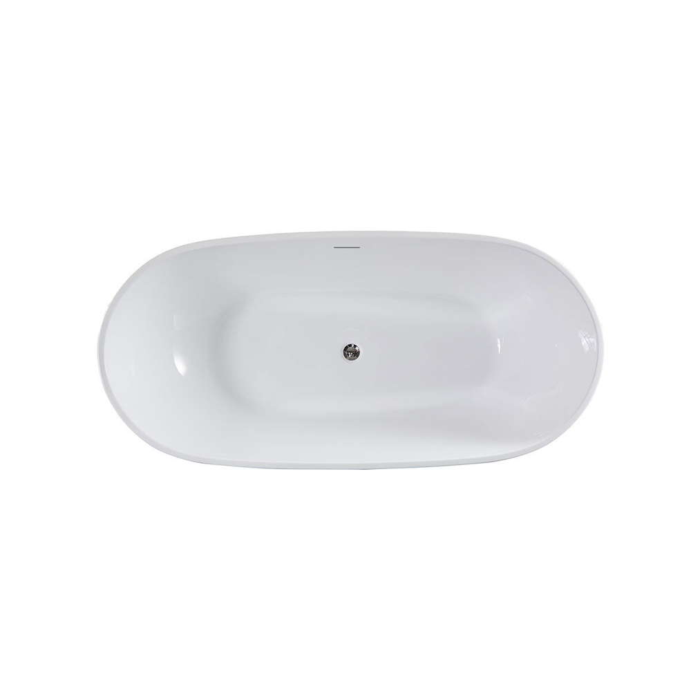 Ванна акриловая Vincea VBT-408-1700 1700*815*580, цвет белый, щелевой перелив, слив хром