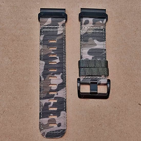 Ремешок тактический Tactix 26 мм. для Garmin Fenix 7x / 6x / 5x / 3, Enduro 2 / Tactix 7, Tactix Delta нейлоновый быстросъемный на застежке (Камуфляж болото)