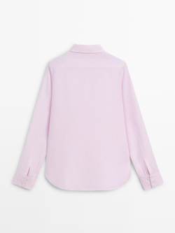 Massimo Dutti Рубашка из 100% льна, розовый
