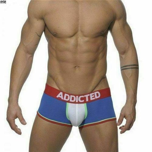 Мужские трусы джоки боксеры синие с белой вставкой Seobean Addicted