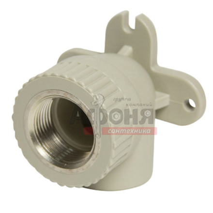 Уголок комб. вн 25х3/4'' с креплением СЕРЫЙ (Россия)