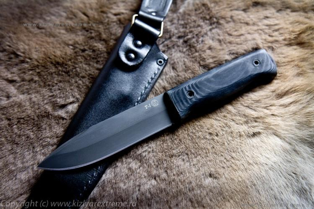 Туристический нож Т-1 Черный Микарта