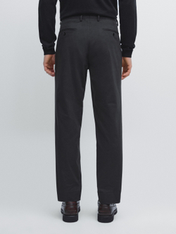 Massimo Dutti Брюки из смесовой хлопковой саржи, темно-синий