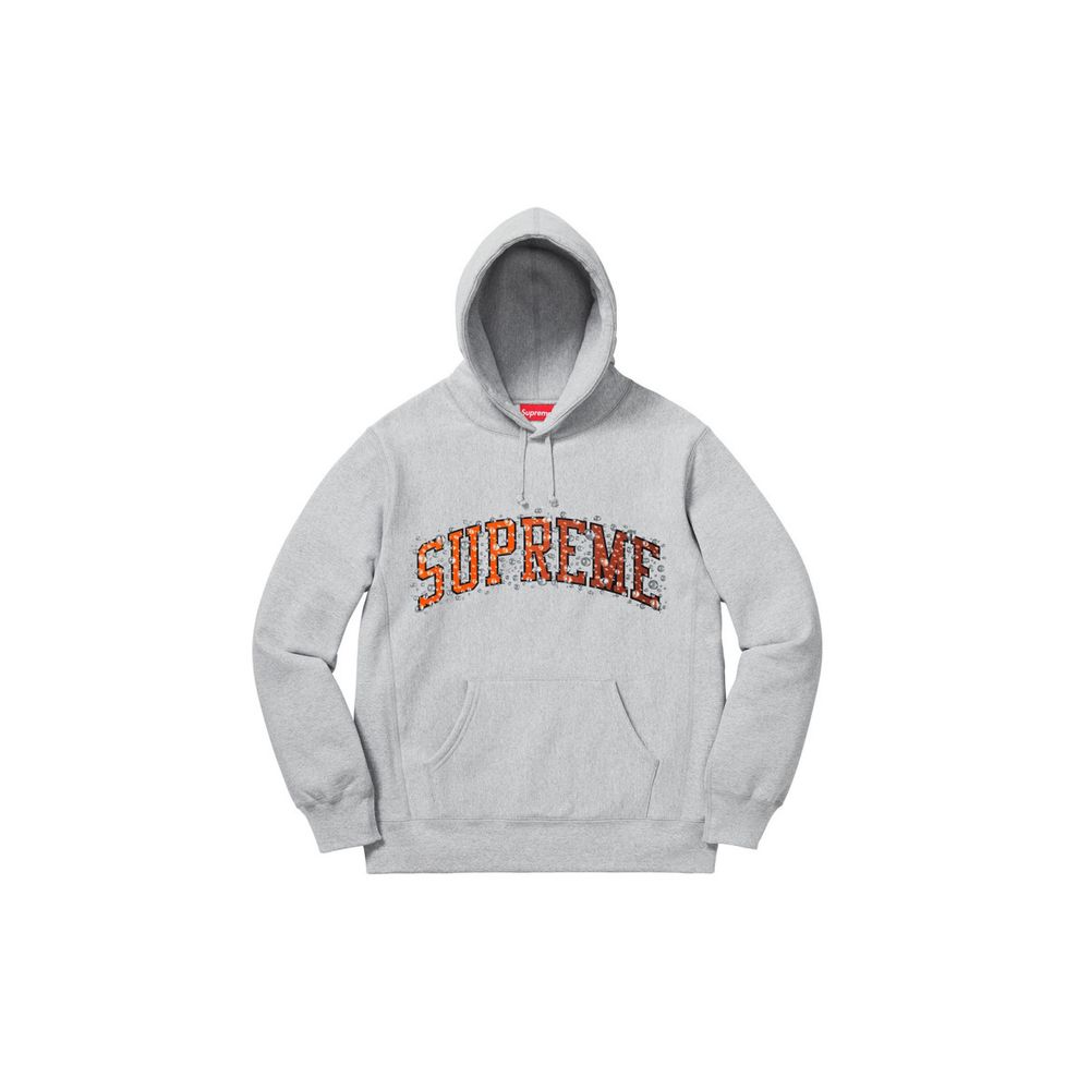 Supreme FW18 Water Arc Hooded Sweatshirt Heather Grey Logo