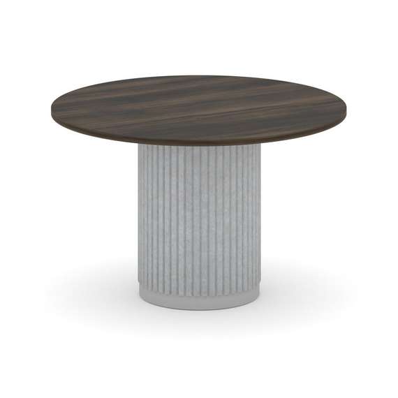 Felto Стол переговорный круглый D=1200 PR.C.SPRG-005.D Дуб Мали/Металл Серый/Зимний Лес 1200*1200*75