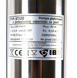 Скважинный насос IBO 3ti20 с кабелем 20 метров