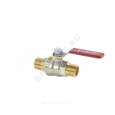 Кран шаровой DADO латунь никель R913L Ду 20 Ру42 НР полнопроходной рычаг красный Giacomini R913LX024