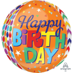 Шар Фольгированный Зигзаги и горошек 3D (Оранжевый)