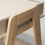 Стол письменный детский, парта 2 ящика Чек многоуровневая, с ножками из массива сосны, бежевый
