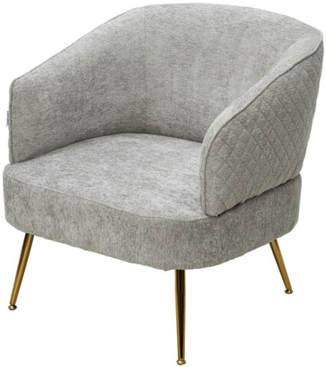 Кресло М-City DISAUR Мюсселс (Mussels) 3018-03 Светло-серый, Шенилл, Золотой каркас