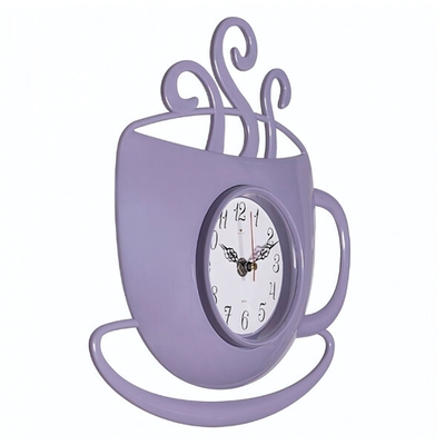 3432-007 Часы настенные чашка с дымком 31,5 х30,5 см, корпус сиренвый "Классика" Рубин