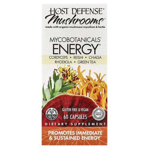 Host Defense, Mushrooms™, MycoBotanicals®, энергетическая смесь, 60 капсул