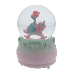 GAEM Фигурка декоративная "Лошадка" в стекл шаре (муз, подсвет, 2xAAA н/п), D8 см, L9 W9 H13 см