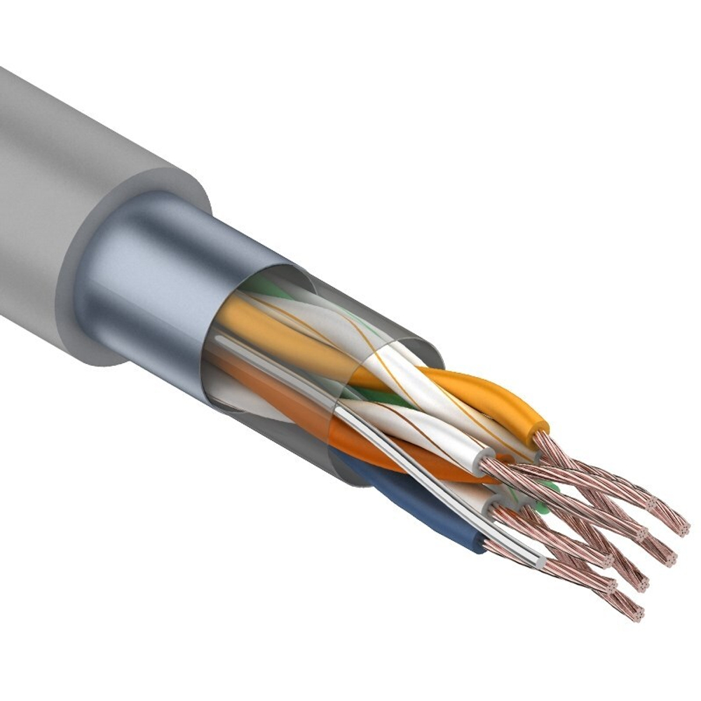 Кабель витая пара F/UTP 5e кат. 4 пары Rexant FTP 4PR 24AWG CAT5e 305м STRANDED