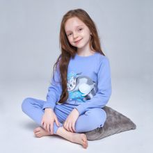 Сиреневая пижама для девочки с енотом 86-98