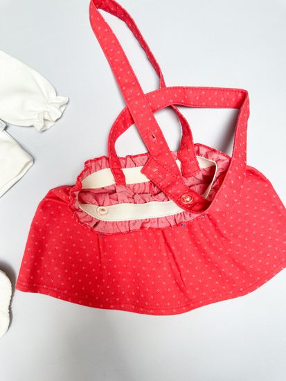 Комплект для девочки, Молочный/красный