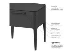 Тумба прикроватная Type oak 2 ящика ширина 50 см (черный)