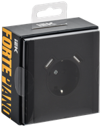 FORTE&PIANO Розетка 1-местная с заземлением с защитными шторками винтовое крепление 16А USB A+A 3,1А FP145M металл черный IEK