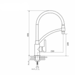 Смеситель для кухни 35k MIXLINE ML33-108 "City White" гибкий излив с фикс. бок.ручка БЕЛЫЙ/ХРОМ